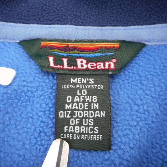 LL Bean Men’s Large Polartec Fleece Vest Full Zip Pockets Navy Blue - Picture 7 of 14